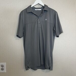 Travis Mathew Mens M Polo Shirt Grey Short Sleeve Golf Basic Comfort Lightweight